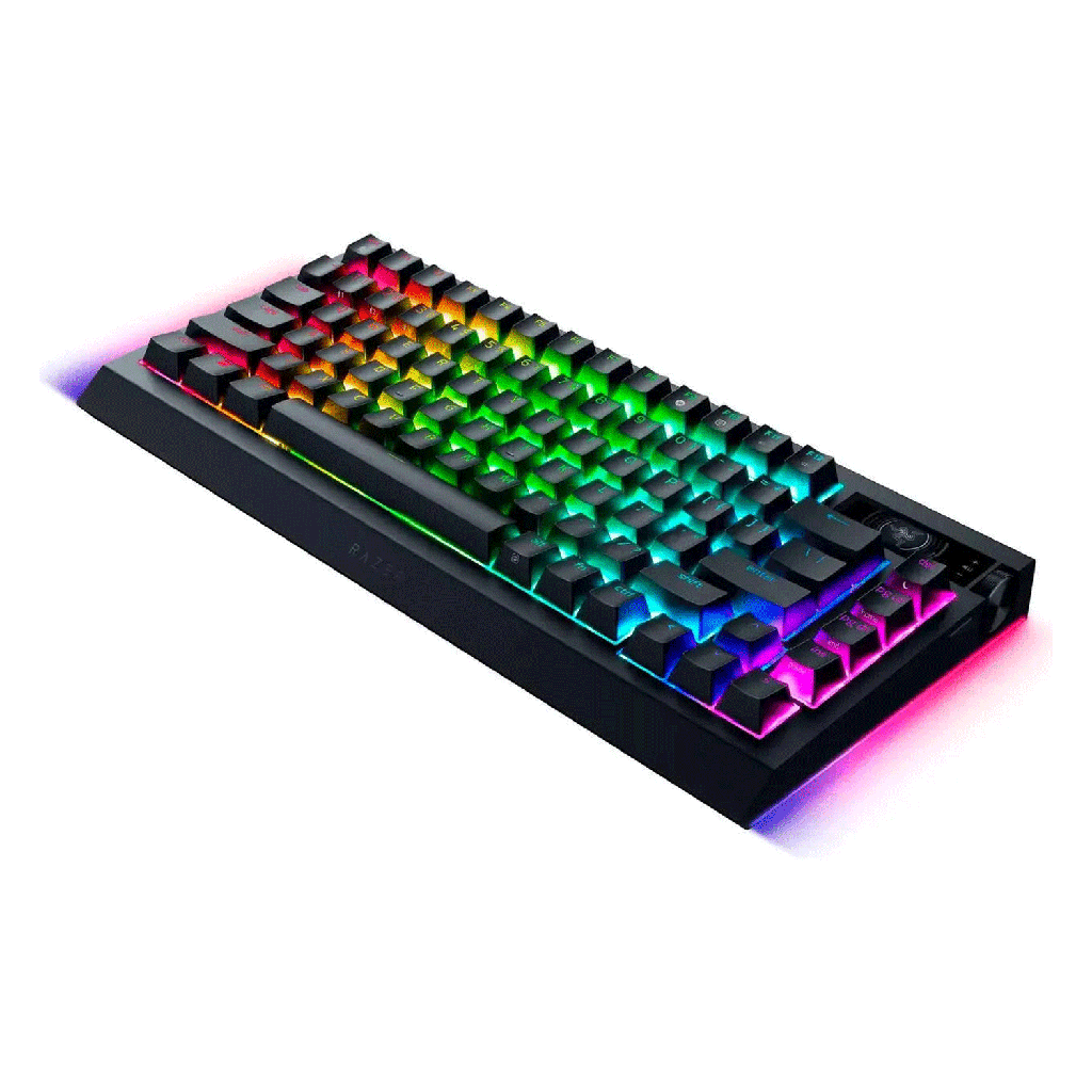 Razer Black Widow V4 Pro 75% Wireless/Bluetooth 5.1 Hot-Swappable Gaming Keyboard OLED Display With Razer Command Dial - Black