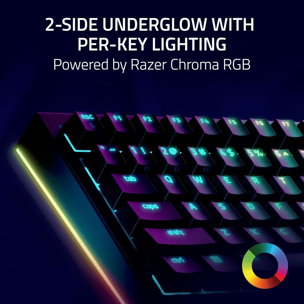 Razer Black Widow V4 Pro 75% Wireless/Bluetooth 5.1 Hot-Swappable Gaming Keyboard OLED Display With Razer Command Dial - Black