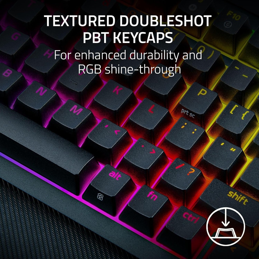 Razer Black Widow V4 Pro 75% Wireless/Bluetooth 5.1 Hot-Swappable Gaming Keyboard OLED Display With Razer Command Dial - Black