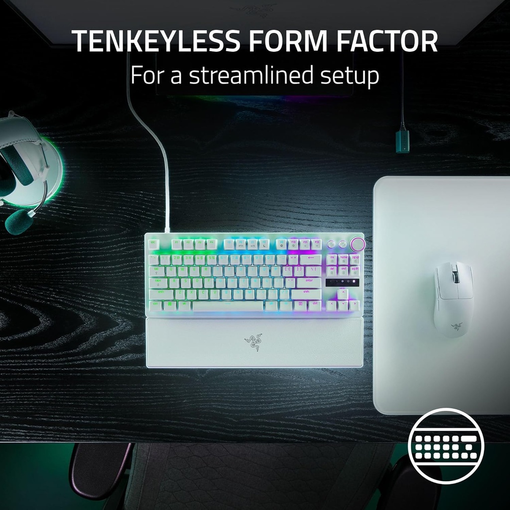 Razer HuntsMan V3 Pro Tenkeyless Analog Optical Esports Keyboard Analog Optical Switches Gen 2 - White