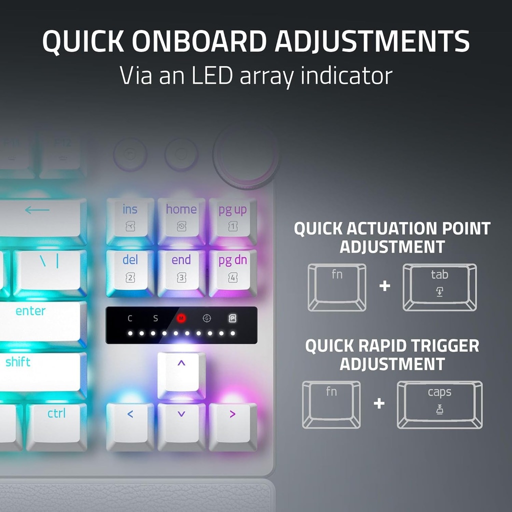 Razer HuntsMan V3 Pro Tenkeyless Analog Optical Esports Keyboard Analog Optical Switches Gen 2 - White