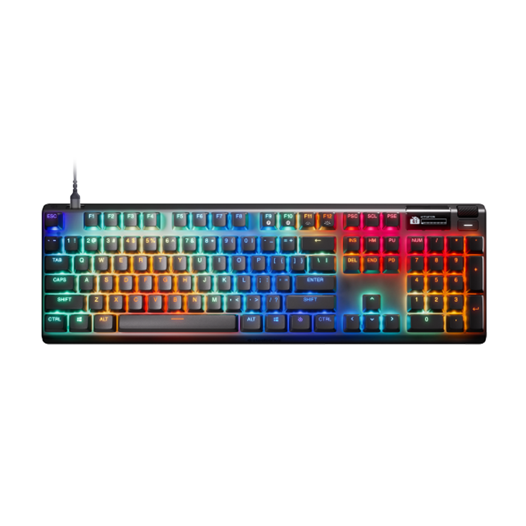 SteelSeries Apex Pro Gen 3 Wired Gaming Keyboard,OmniPoint 3.0 Adjustable Hyper Magnetic Switches, OLED Smart Display Dynamic Per-Key RGB illumination, Magnetic Wrist Rest, For PC/PS5 & Xbox