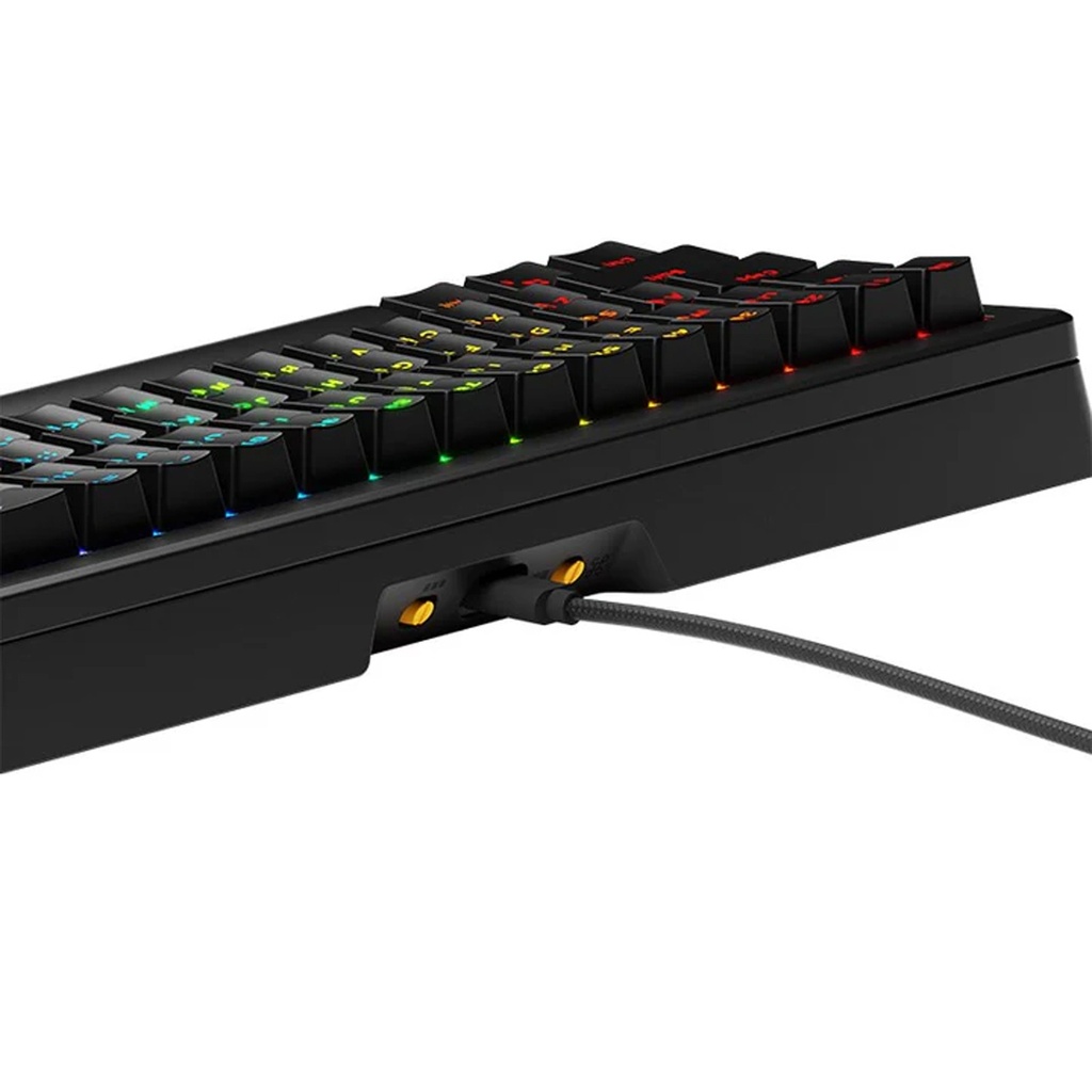Glorious GMMK3 65% Wired Mechanical Keyboard DoubleShot Keycaps Glorious Fox lubed Linear Switches (Arabic) - Black