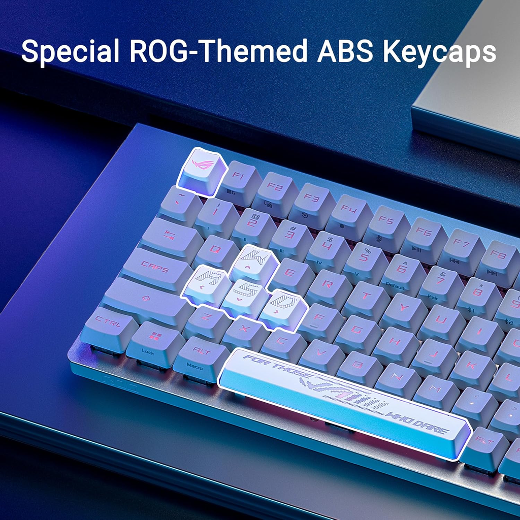 Asus X902 Rog Strix Scope II 96 RX Wireless Optical Mechanical Gaming Keyboard Rog RX Blue Switch Clicky And Speedy (Arabic) - White