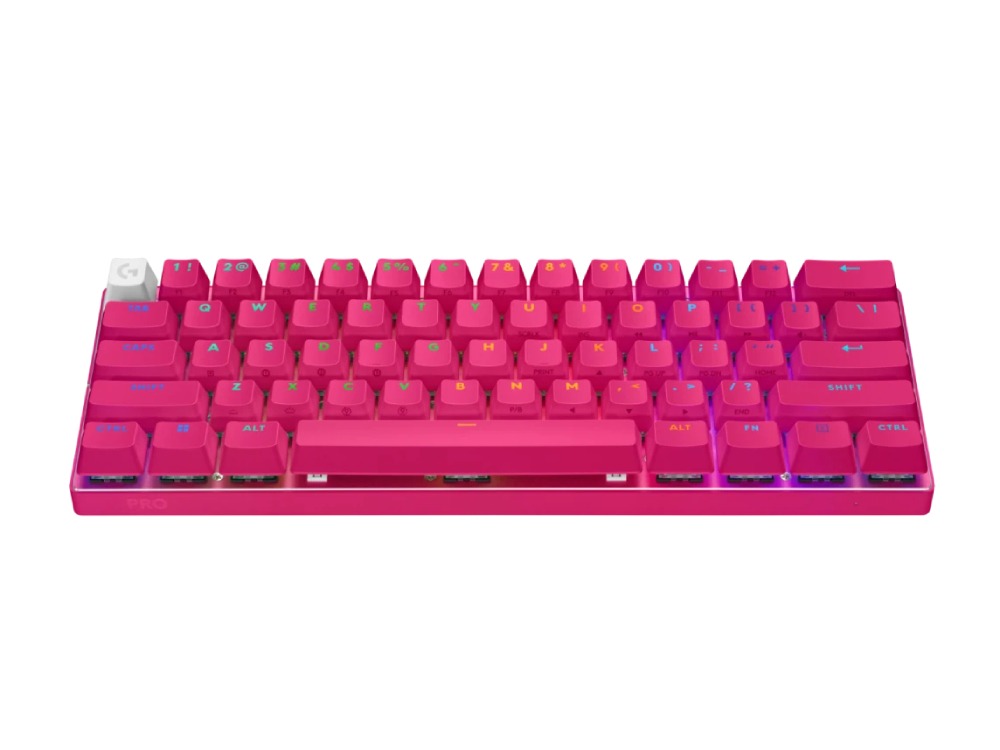 Logitech Pro X 60 Light Speed Wireless Gaming Keyboard Dual Shot PBT GX Optical Tactile Switch - Magenta