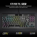 Corsair K70 RGB TKL Champion Series Optical-Mechanical Gaming Keyboard with PBT Double Shot Pro Keycaps