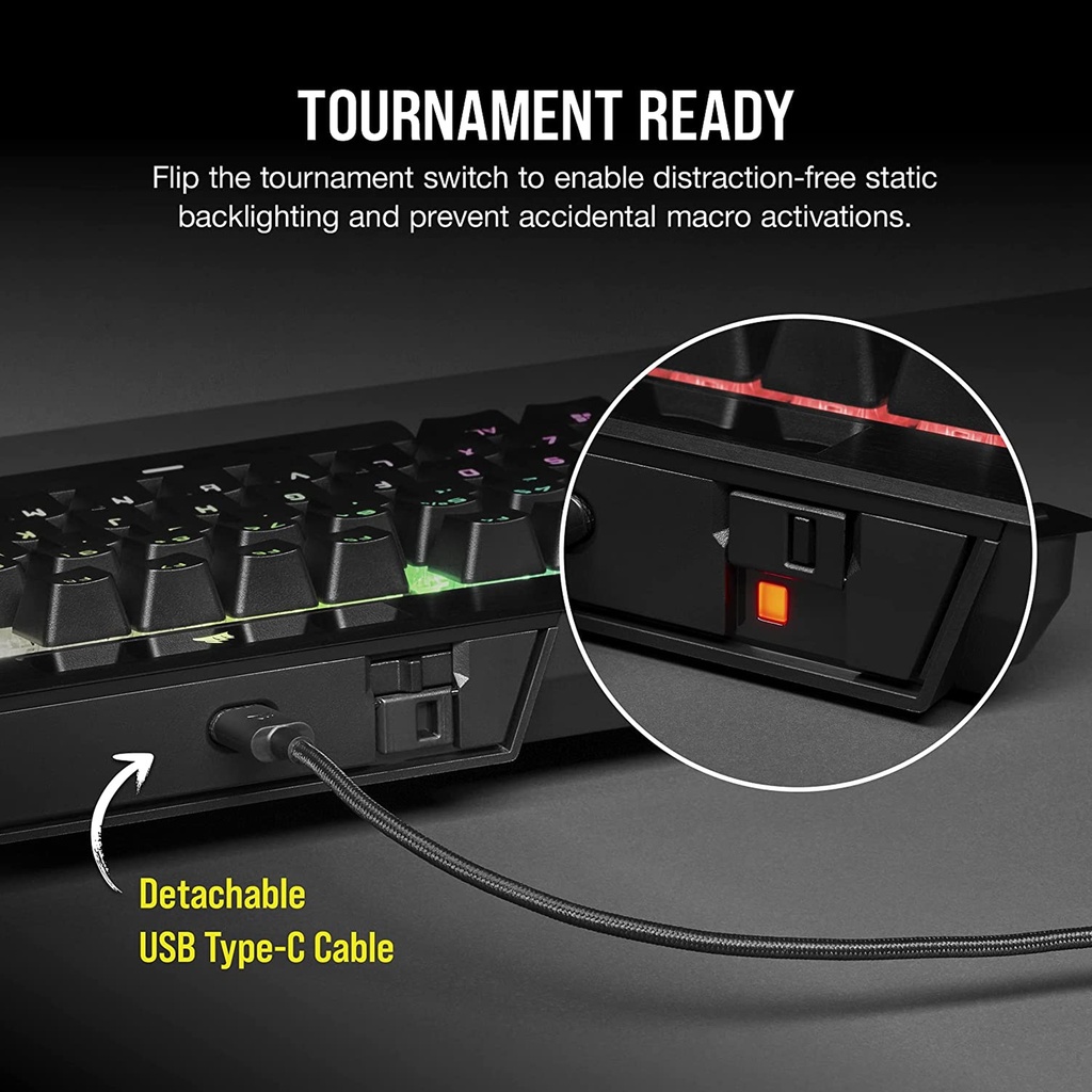 Corsair K70 RGB TKL Champion Series Optical-Mechanical Gaming Keyboard with PBT Double Shot Pro Keycaps