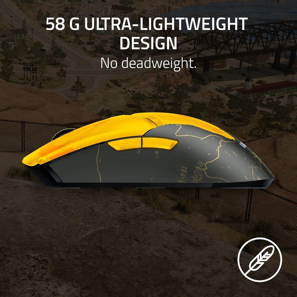 Razer Viper V2 Pro HyperSpeed Wireless Gaming Mouse, 59g Ultra Lightweight, Optical Switches Gen-3-30K DPI Optical Sensor, 90 Hour Battery - PUBG Edition