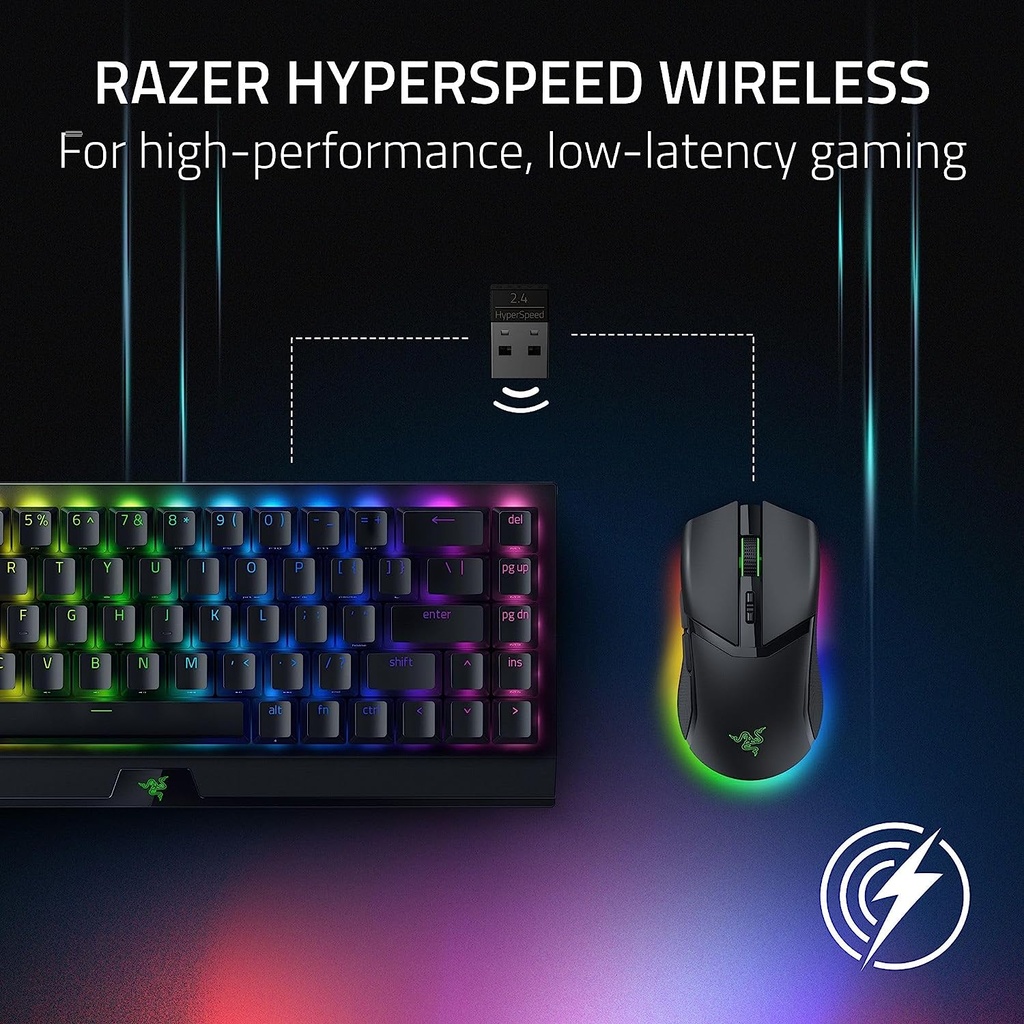 Razer Cobra Pro HyperSpeed Wireless/Bluetooth/Wired 30K DPI Gaming Mouse, 10 Customizable Control Focus Gen-3 Switches, Up to 170 Hrs Bluetooth/100 Hrs on Hyperspeed Wireless - Black