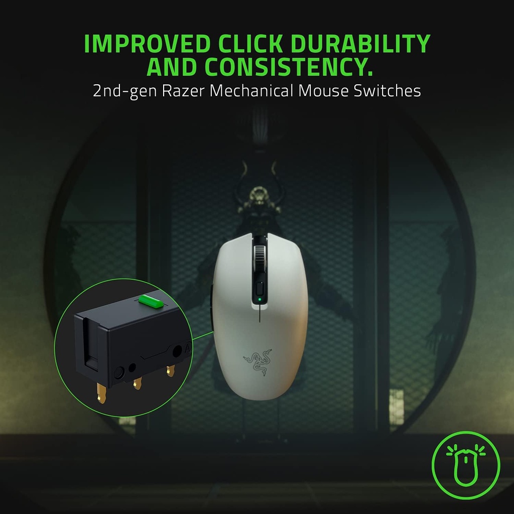 Razer Orochi V2 Mobile Wireless/Bluetooth Mouse Ultra Lightweight, 2 Wireless Modes, Up to 950hrs Battery Life, 5G Advanced 18K DPI Optical Sensor – White