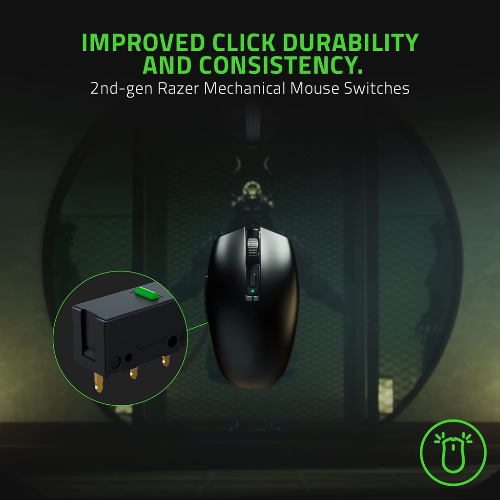 Razer Orochi V2 Mobile Wireless Gaming Mouse Ultra Lightweight, 2 Wireless Modes, Up to 950hrs Battery Life, Mechanical Switches, 5G Advanced 18K DPI Optical Sensor - Black