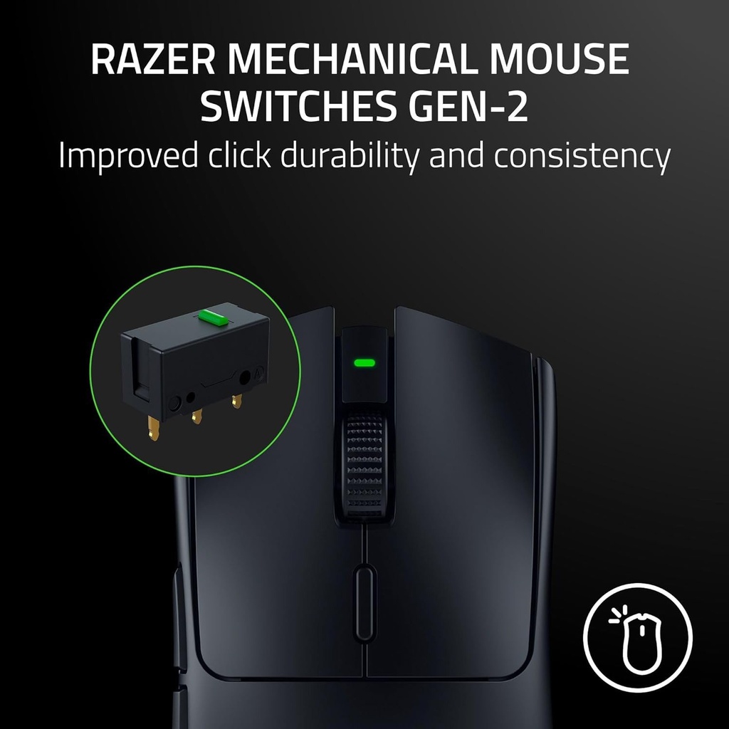 Razer Viper V3 HyperSpeed Wireless Esports Gaming Mouse: 82g Lightweight, Up to 280 Hr Battery, 30K DPI Optical Sensor, Gen-2 Mechanical Switches, 8 Programmable Controls - Black