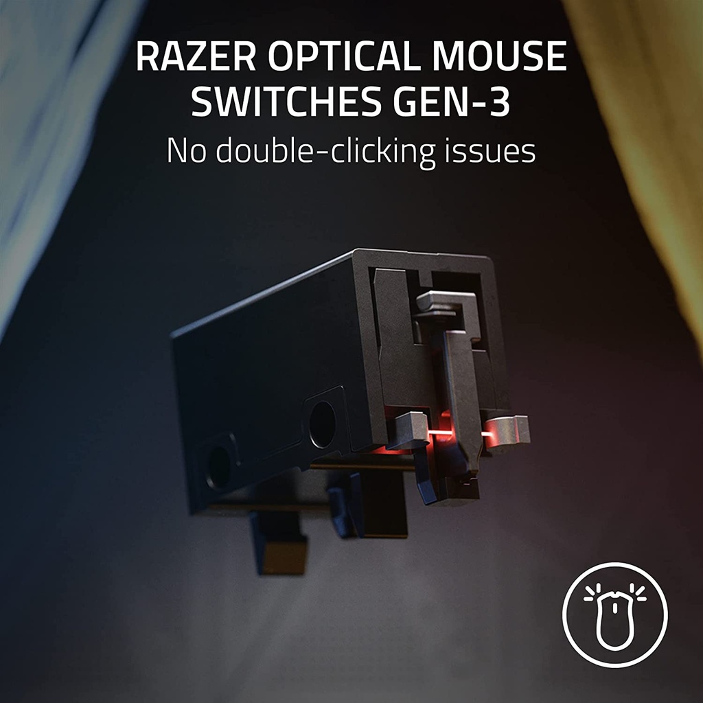 Razer DeathAdder V3 Wired Gaming Mouse: 59g Ultra Lightweight, Focus Pro 30K Optical Sensor, Fast Optical Switches Gen-3-8K Hz HyperPolling, 6 Programmable Buttons, Ergonomic - Black