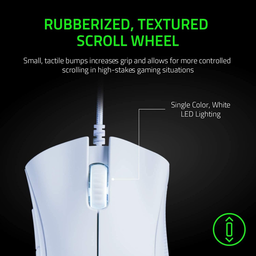 Razer DeathAdder Essential Gaming Mouse: 6400 DPI Optical Sensor, 5 Programmable Buttons, Mechanical Switches, Rubber Side Grips - White