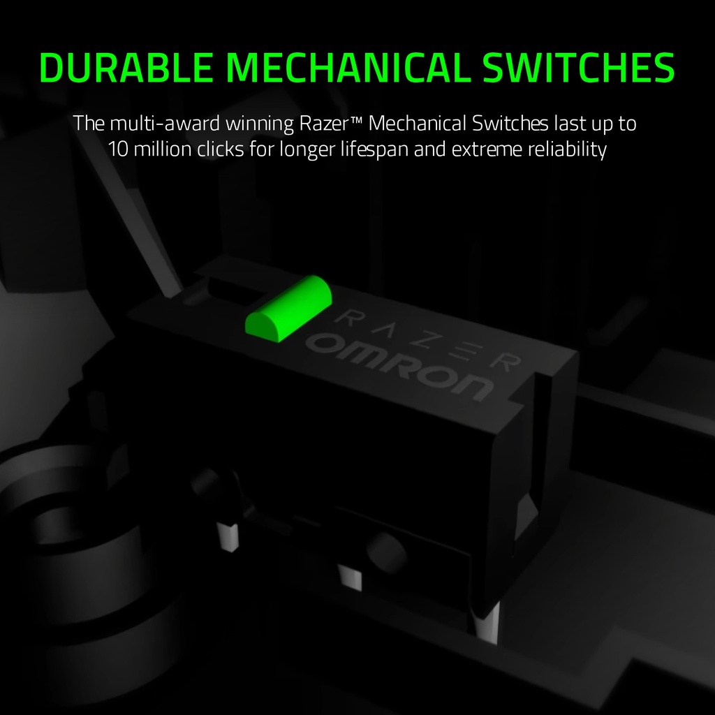Razer DeathAdder Essential Gaming Mouse: 6400 DPI Optical Sensor, 5 Programmable Buttons, Mechanical Switches, Rubber Side Grips - Black