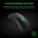 Razer DeathAdder Essential Gaming Mouse: 6400 DPI Optical Sensor, 5 Programmable Buttons, Mechanical Switches, Rubber Side Grips - Black