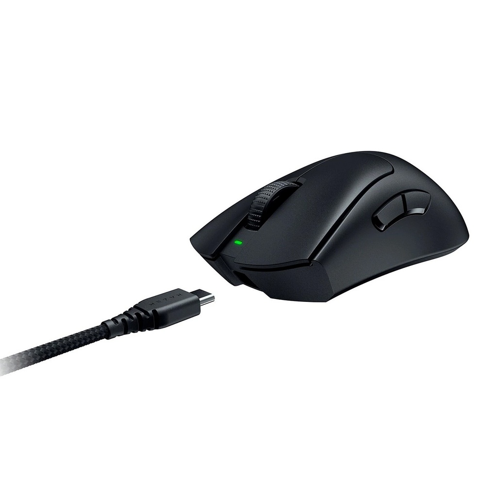 Razer DeathAdder V3 Pro Ultra-Lightweight Wireless/Wired Ergonomic Esports Mouse Up to 90 Hours Battery Life - Black