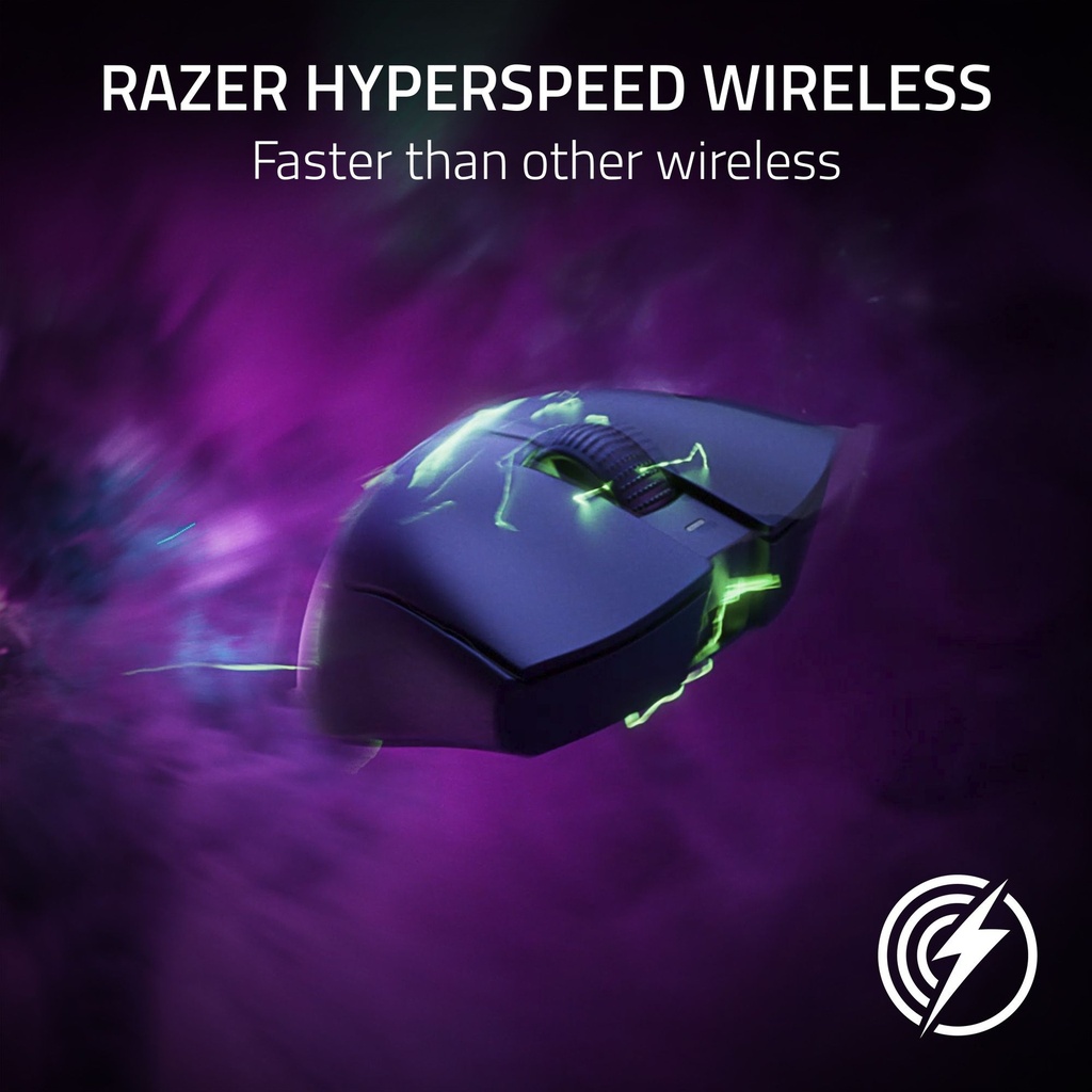 Razer DeathAdder V3 Pro Ultra-Lightweight Wireless/Wired Ergonomic Esports Mouse Up to 90 Hours Battery Life - Black