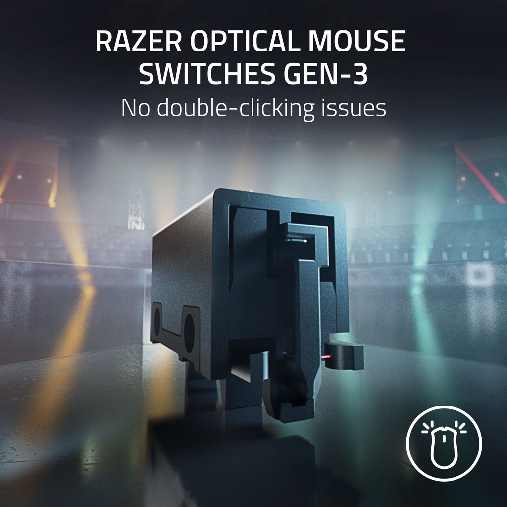 Razer DeathAdder V3 Pro Ultra-Lightweight Wireless/Wired Ergonomic Esports Mouse Up to 90 Hours Battery Life - Black