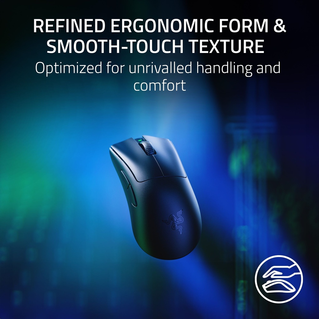 Razer DeathAdder V3 Pro Ultra-Lightweight Wireless/Wired Ergonomic Esports Mouse Up to 90 Hours Battery Life - Black
