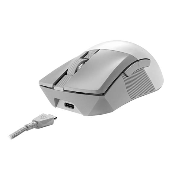 Asus P711 Rog Gladius III Aim Point Wireless/Bluetooth DPI 36,000 Out Standing 119-Hour Battery Life (79 Gram) Gaming Mouse - White