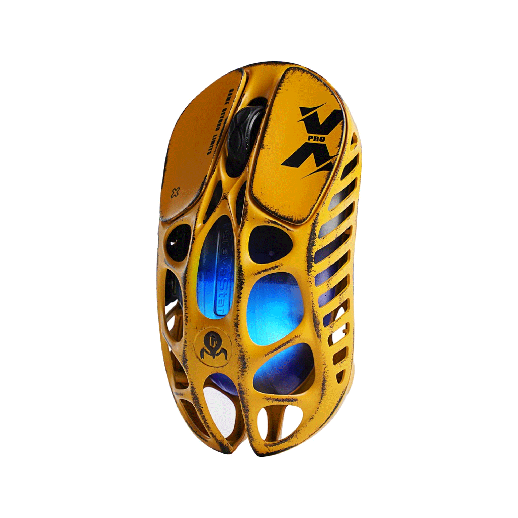 GravaStar Mercury X Pro Magnesium Alloy Frame Wireless/Bluetooth/Wired Gaming Mouse Special Edition - Battle Worn Yellow