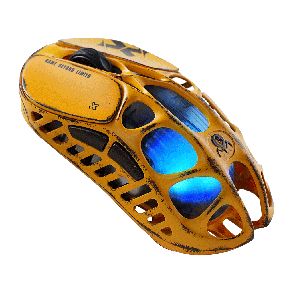 GravaStar Mercury X Pro Magnesium Alloy Frame Wireless/Bluetooth/Wired Gaming Mouse Special Edition - Battle Worn Yellow