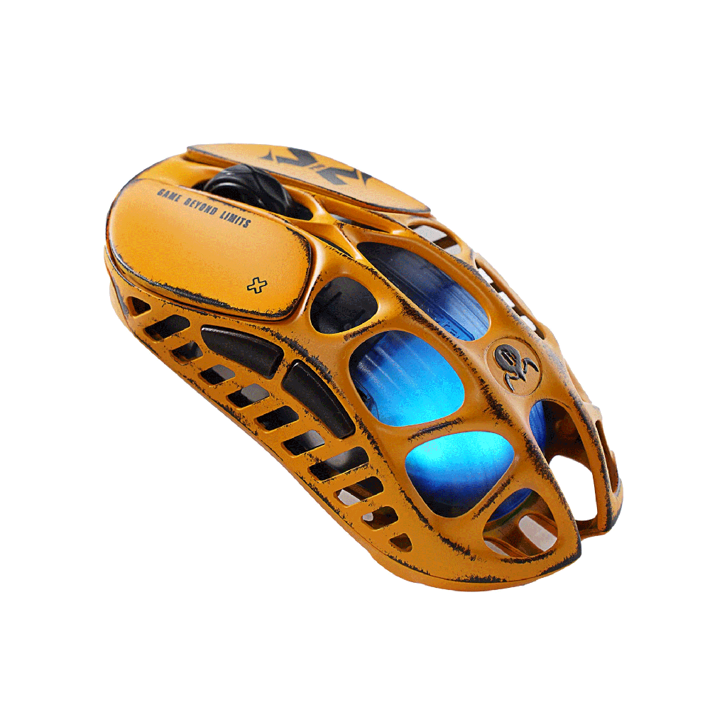 GravaStar Mercury X Pro Magnesium Alloy Frame Wireless/Bluetooth/Wired Gaming Mouse Special Edition - Battle Worn Yellow