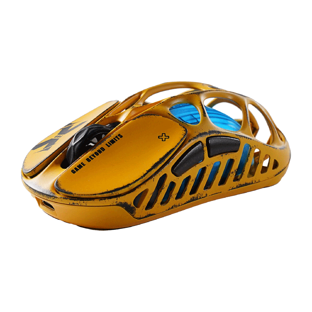 GravaStar Mercury X Pro Magnesium Alloy Frame Wireless/Bluetooth/Wired Gaming Mouse Special Edition - Battle Worn Yellow