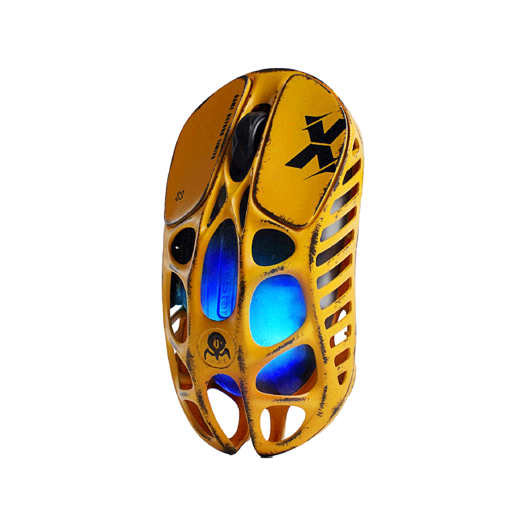 GravaStar Mercury X Magnesium Alloy Frame Wireless/Bluetooth/Wired Gaming Mouse Special Edition - Battle Worn Yellow