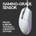 Logitech G102 LightSync RGB Lighting 6 Programable buttons Wired Gaming Mouse - White