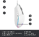 Logitech G102 LightSync RGB Lighting 6 Programable buttons Wired Gaming Mouse - White