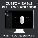 Logitech G102 LightSync RGB Lighting 6 Programable buttons Wired Gaming Mouse - White