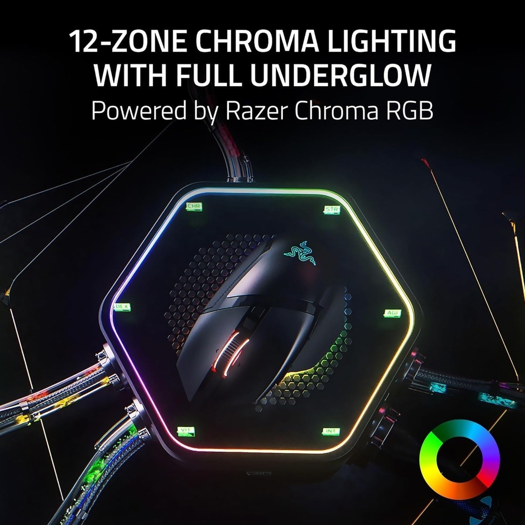 Razer Basilisk V3 Pro Phantom White – Wireless/BT/Wired 35K DPI Optical Sensor HyperSpeed RGB Gaming Mouse – Upto 210 Hrs Battery Life -| RZ01-05240400-R3G1