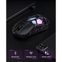 Gravastar Mercury X Magnesium Alloy Frame Wireless/Bluetooth/Wired Gaming Mouse - Grey