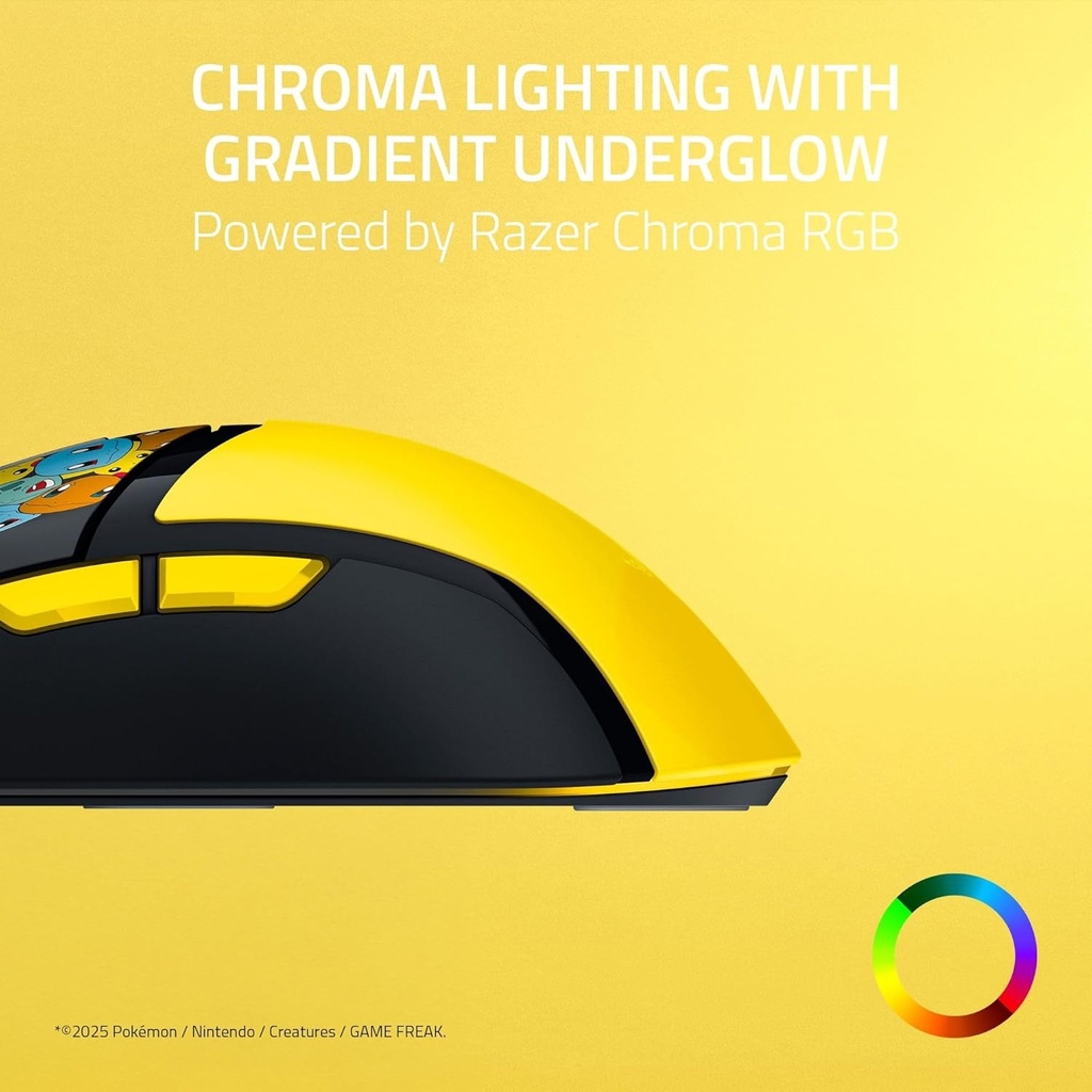 Razer Cobra Pokémon Edition, 58g Lightweight Wired Gaming Mouse, 8500 DPI Sensor, Optical Mouse Switches 3th Gen, Chroma Lighting with Gradient Underglow, Speedflex Cable, Pokémon Kanto | RZ01-04650400-R3M1