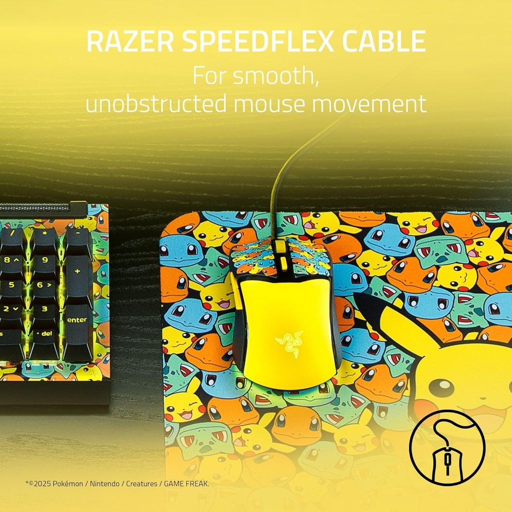 Razer Cobra Pokémon Edition, 58g Lightweight Wired Gaming Mouse, 8500 DPI Sensor, Optical Mouse Switches 3th Gen, Chroma Lighting with Gradient Underglow, Speedflex Cable, Pokémon Kanto | RZ01-04650400-R3M1