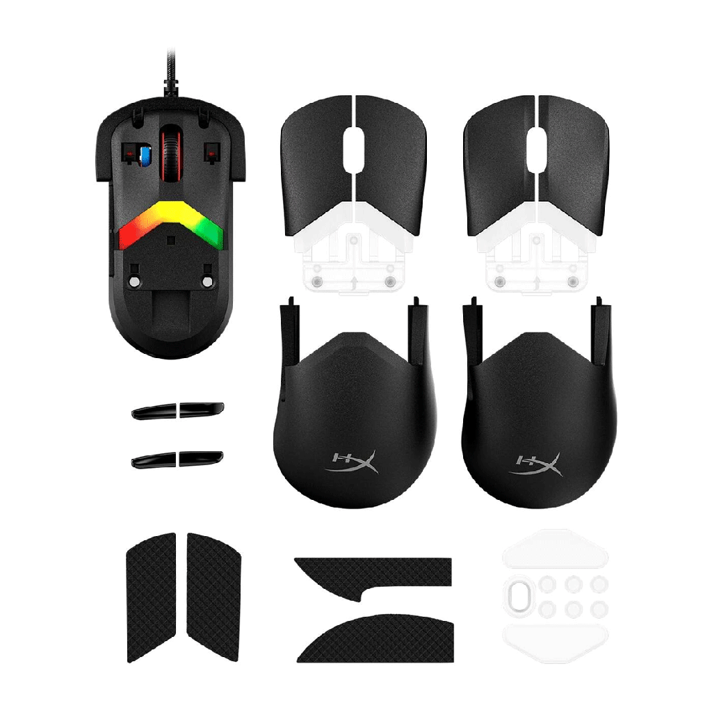 HyperX Pulsefire Saga Gaming Mouse, Modular Design with Interchangeable Parts, 69g Lightweight, 8kHz Polling Rate, HyperX Optical Switches, Up to 26,000 DPI, Custom RGB Lighting, Black | A2PB3AA