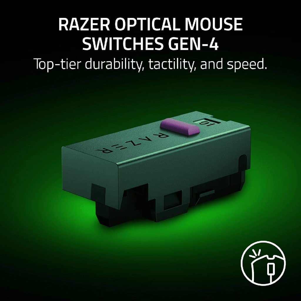 Razer DeathAdder V4 Pro Wireless Gaming Mouse: 56g Lightweight - HyperSpeed Wireless Gen-2 - Optical Scroll Wheel - Optical Switches Gen-4 - Focus Pro 45K Sensor Gen-2 - Up to 150 Hr Battery, White | RZ01-05330200-R3G1