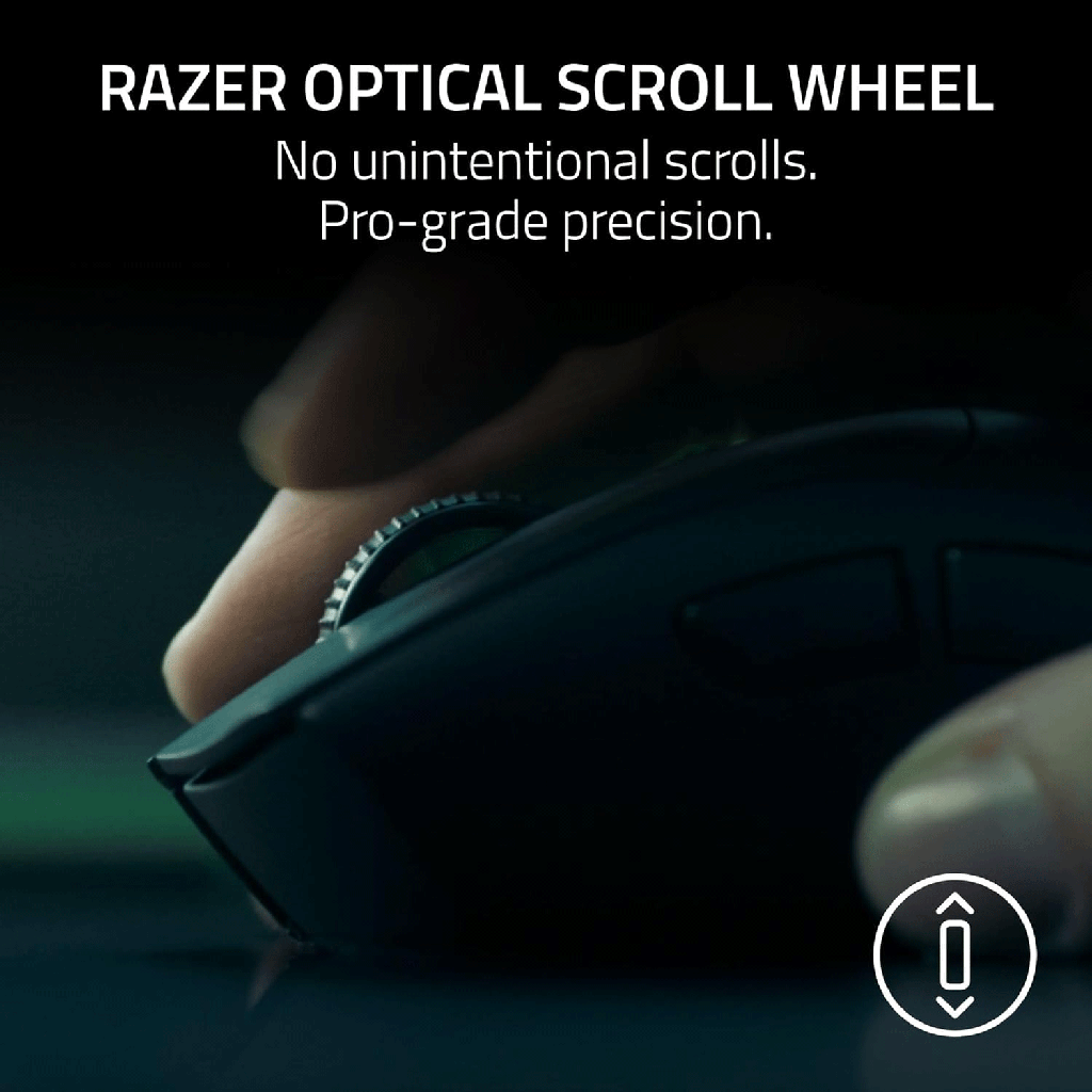 Razer DeathAdder V4 Pro Wireless Gaming Mouse: 56g Lightweight - HyperSpeed Wireless Gen-2 - Optical Scroll Wheel - Optical Switches Gen-4 - Focus Pro 45K Sensor Gen-2 - Up to 150 Hr Battery, White | RZ01-05330200-R3G1