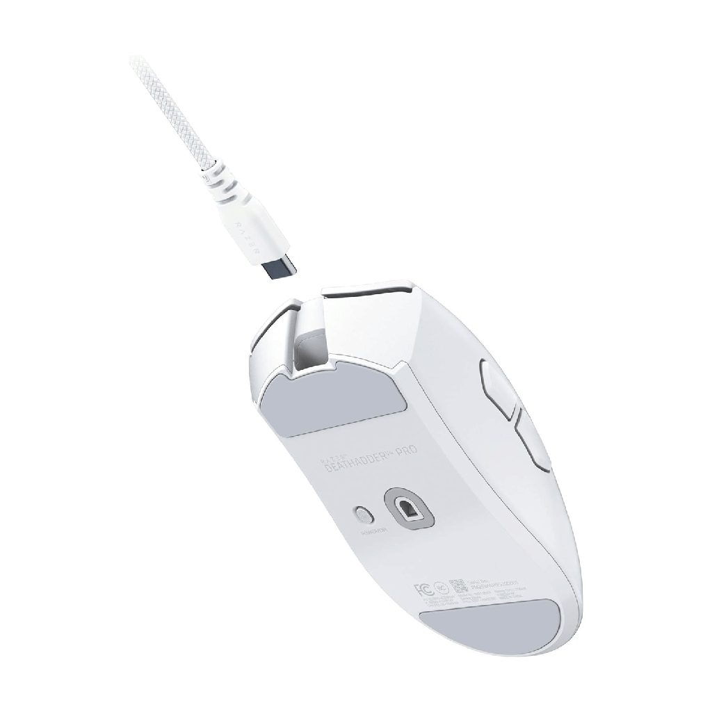 Razer DeathAdder V4 Pro Wireless Gaming Mouse: 56g Lightweight - HyperSpeed Wireless Gen-2 - Optical Scroll Wheel - Optical Switches Gen-4 - Focus Pro 45K Sensor Gen-2 - Up to 150 Hr Battery, White | RZ01-05330200-R3G1