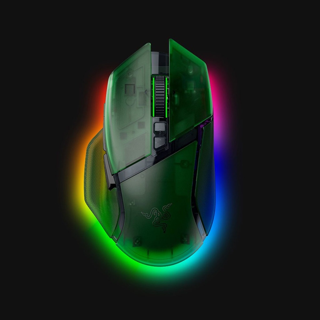 Razer Basilisk V3 Pro 35K Fully Customizable Wireless Ergonomic Gaming Mouse With Razer Chroma RGB -Green)