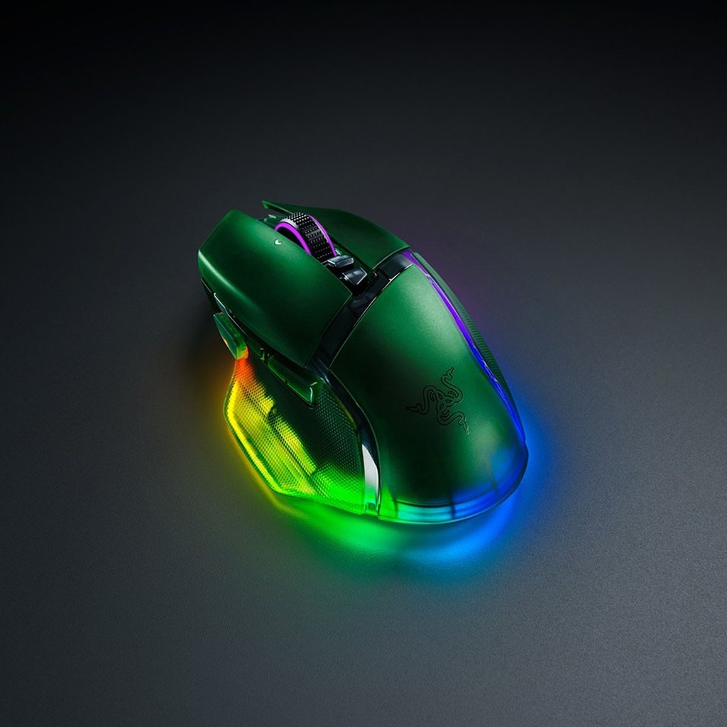 Razer Basilisk V3 Pro 35K Fully Customizable Wireless Ergonomic Gaming Mouse With Razer Chroma RGB -Green)