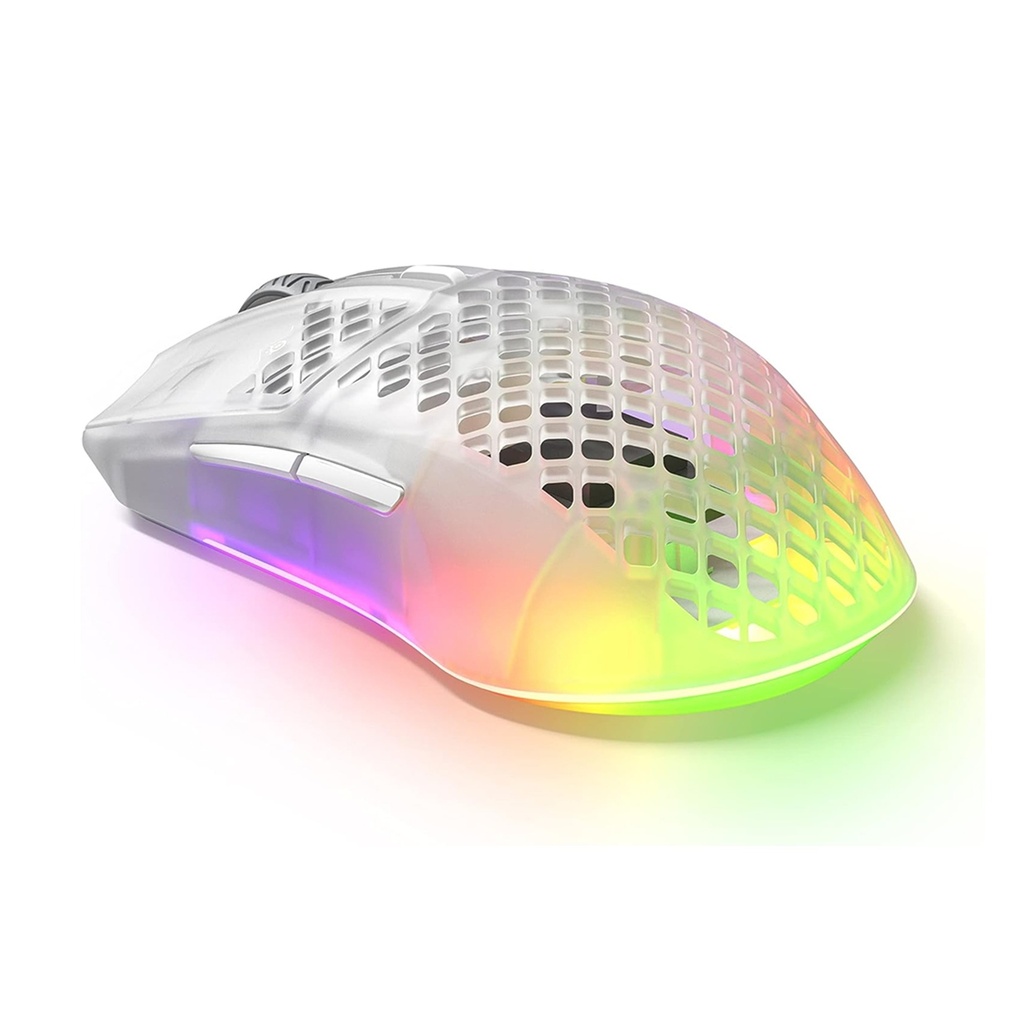 SteelSeries Aerox 3 Wireless/Bluetooth Limited Edition Ghost Ultra LightWeight Gaming Mouse 18,000 CPI, 200Hr Battery Life - White