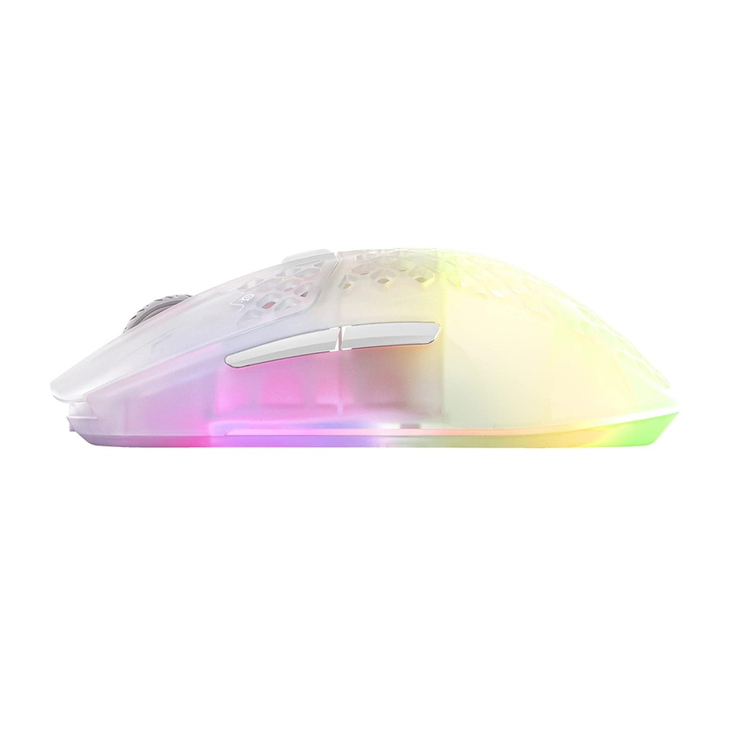 SteelSeries Aerox 3 Wireless/Bluetooth Limited Edition Ghost Ultra LightWeight Gaming Mouse 18,000 CPI, 200Hr Battery Life - White