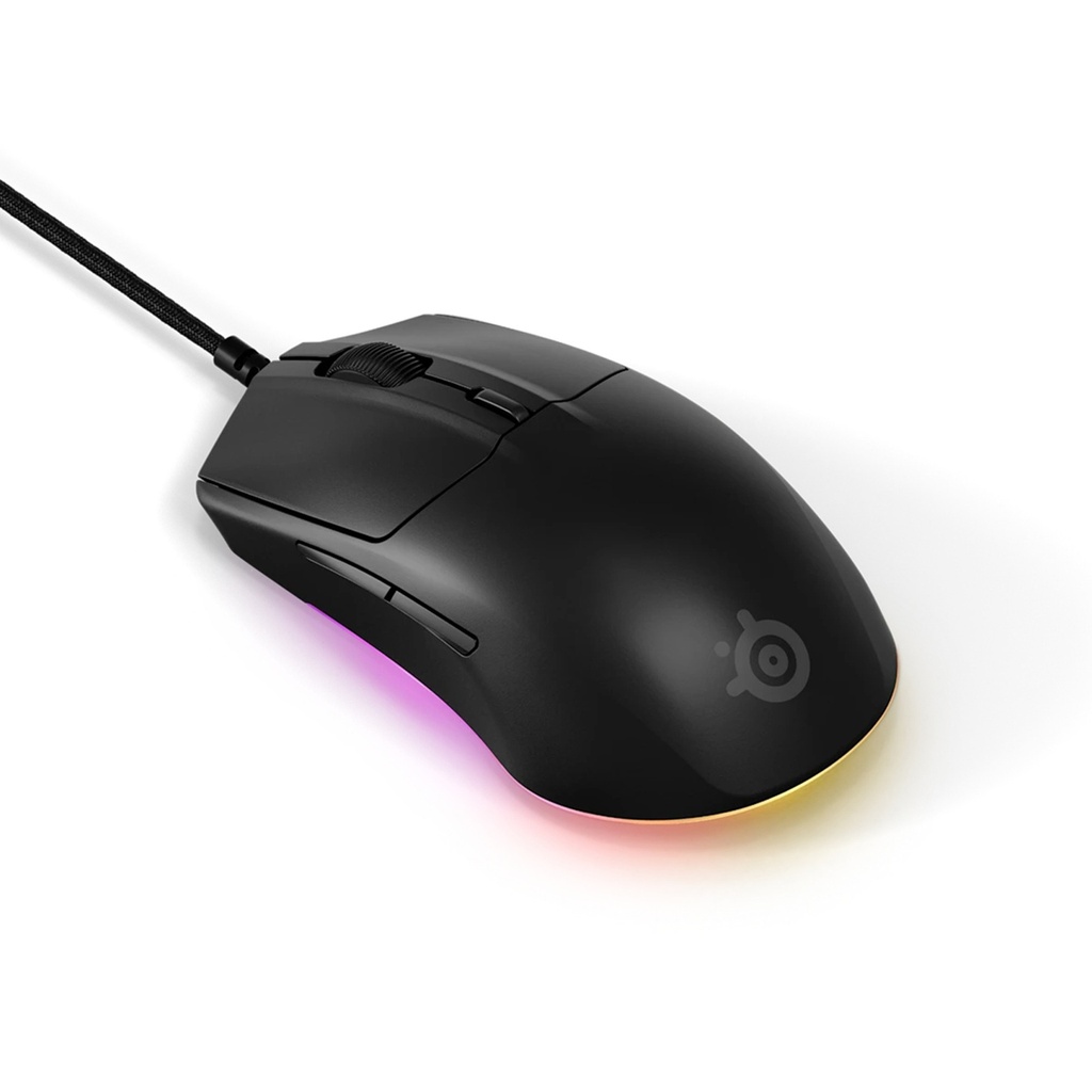 SteelSeries Rival 3 Wired Gaming Mouse LightWeight (77g) 60 Million Clicks 8,500 DPI, 3-Zone RGB - Black
