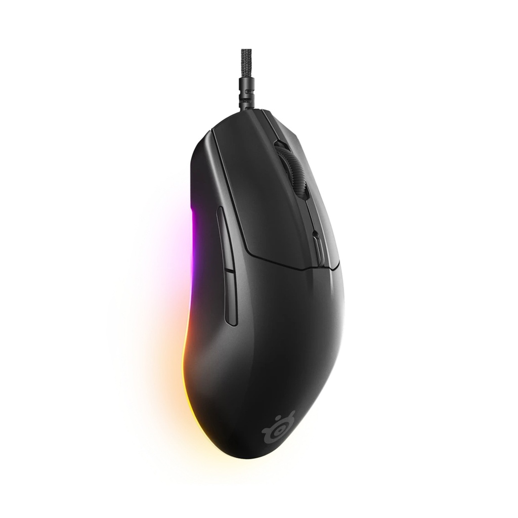 SteelSeries Rival 3 Wired Gaming Mouse LightWeight (77g) 60 Million Clicks 8,500 DPI, 3-Zone RGB - Black
