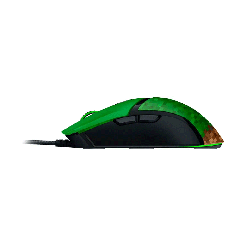 Razer Cobra Minecraft Edition Lightweight Optical Wired Gaming Mouse with Chroma RGB Lighting, Razer Gen‑3 Optical Mouse Switches - Green