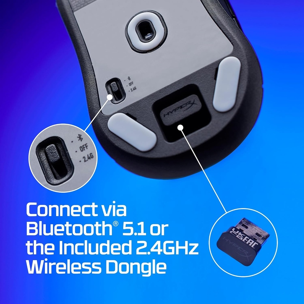 HyperX Haste 2 Mini Wireless Mouse Ultra-LightWeight (59 Gram) 26K Sensor 26,000 DPI For PC,Play Station, Xbox Series X|S & Xbox One