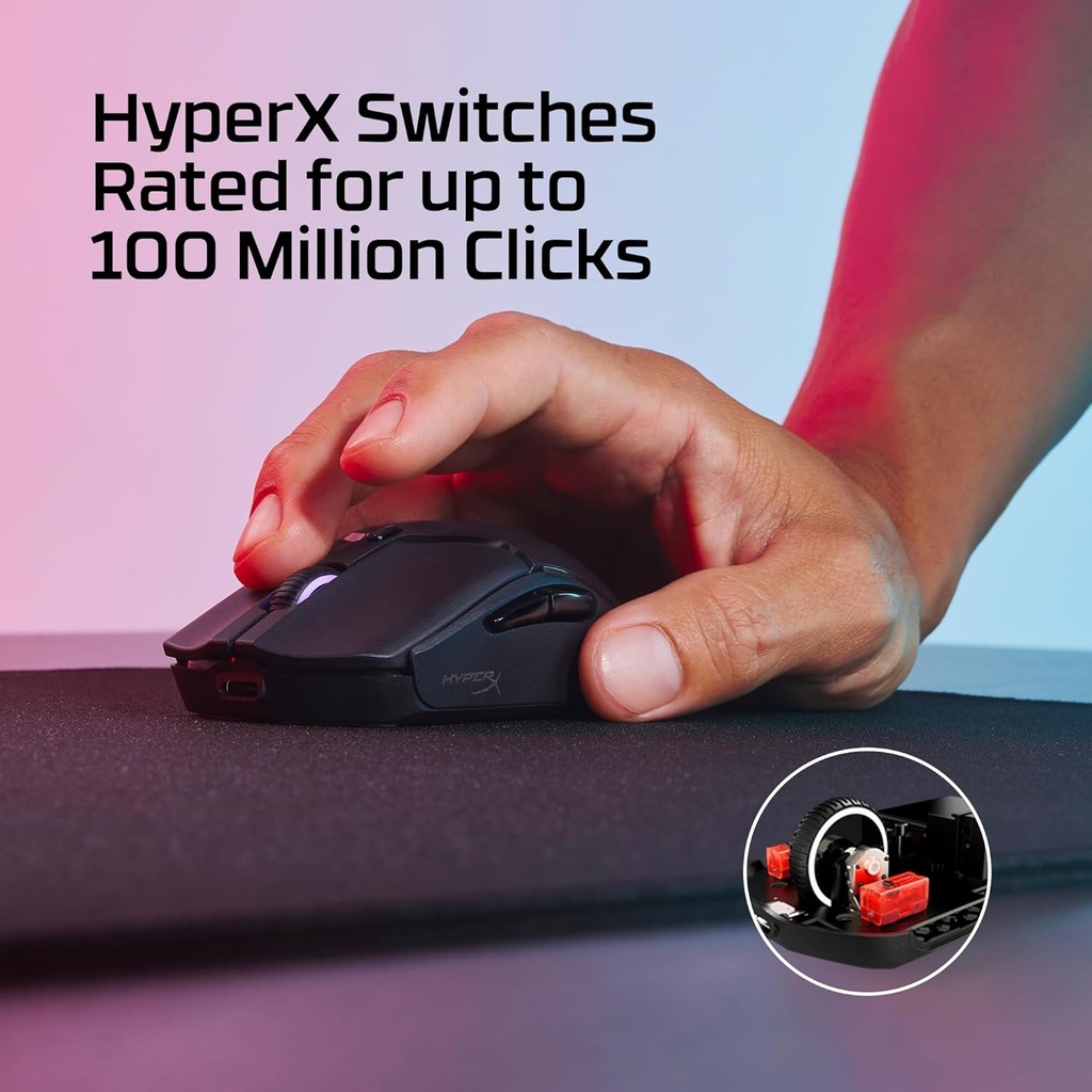 HyperX Haste 2 Mini Wireless Mouse Ultra-LightWeight (59 Gram) 26K Sensor 26,000 DPI For PC,Play Station, Xbox Series X|S & Xbox One